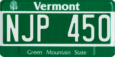 VT license plate NJP450