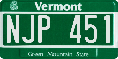 VT license plate NJP451
