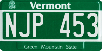 VT license plate NJP453