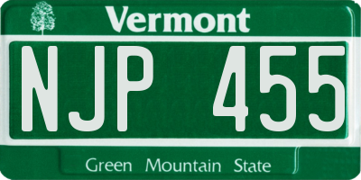 VT license plate NJP455