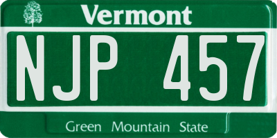VT license plate NJP457
