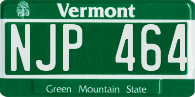 VT license plate NJP464