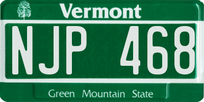 VT license plate NJP468
