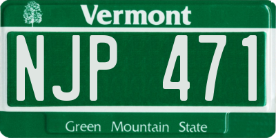 VT license plate NJP471