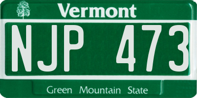 VT license plate NJP473