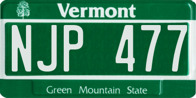 VT license plate NJP477