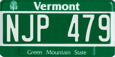 VT license plate NJP479