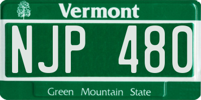VT license plate NJP480