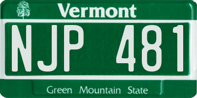 VT license plate NJP481