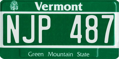 VT license plate NJP487
