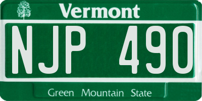 VT license plate NJP490