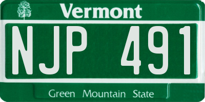 VT license plate NJP491
