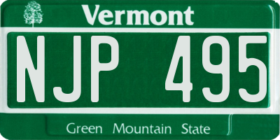 VT license plate NJP495