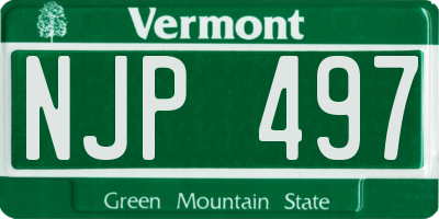 VT license plate NJP497