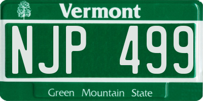 VT license plate NJP499