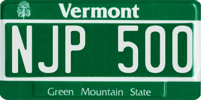 VT license plate NJP500