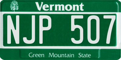 VT license plate NJP507