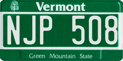 VT license plate NJP508