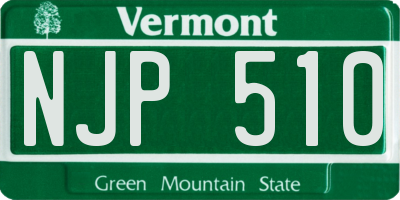 VT license plate NJP510