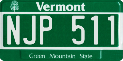 VT license plate NJP511