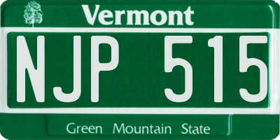 VT license plate NJP515