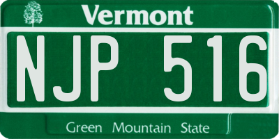 VT license plate NJP516