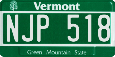 VT license plate NJP518