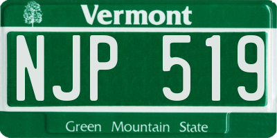 VT license plate NJP519