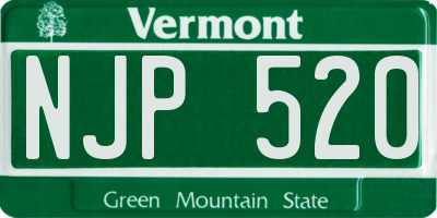 VT license plate NJP520