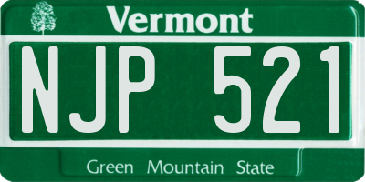 VT license plate NJP521