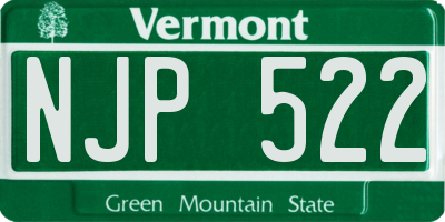VT license plate NJP522