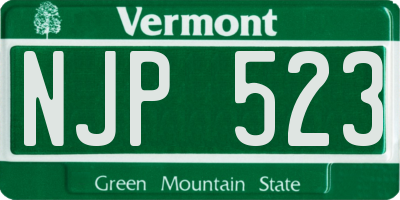 VT license plate NJP523