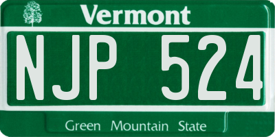 VT license plate NJP524