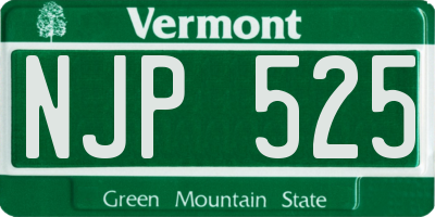 VT license plate NJP525