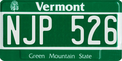 VT license plate NJP526