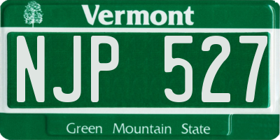 VT license plate NJP527