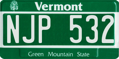 VT license plate NJP532