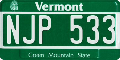 VT license plate NJP533