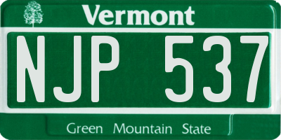 VT license plate NJP537