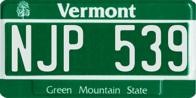 VT license plate NJP539