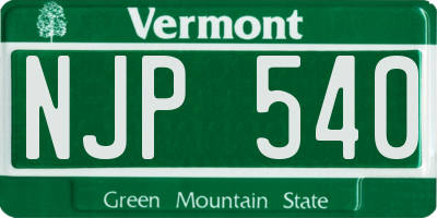 VT license plate NJP540