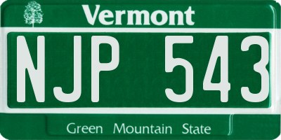 VT license plate NJP543
