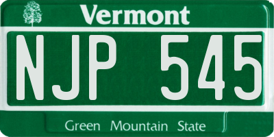 VT license plate NJP545