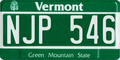VT license plate NJP546
