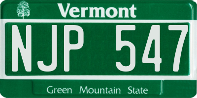 VT license plate NJP547