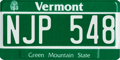 VT license plate NJP548
