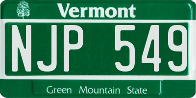 VT license plate NJP549
