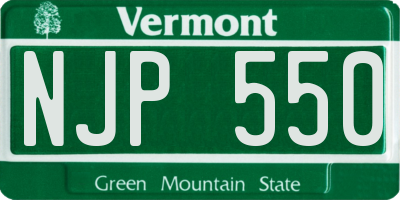 VT license plate NJP550