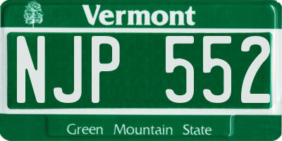 VT license plate NJP552