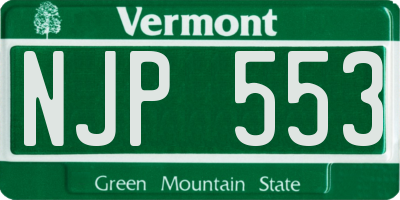 VT license plate NJP553